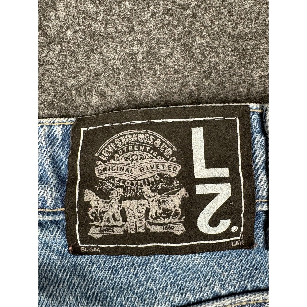 Vintage Levi's USA Y2K Reworked Flare Jeans Peace Sign Patchwork Boho Juniors 11 - Picture 13 of 14